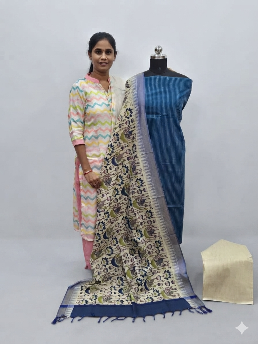 KADHI COTTON PICHWAI PRINTED DUPATTA CHUDI SET