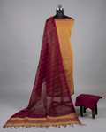 HANDLOOM COTTON CHUDI SETS - Mustard Yellow with Maroon