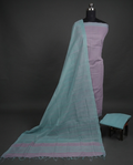 HANDLOOM COTTON CHUDI SETS - Lilac with Teal