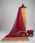 HANDLOOM COTTON CHUDI SETS - Mustard Yellow with Deep Red