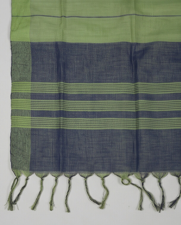 HANDLOOM COTTON CHUDI SETS - Gray with Olive Green