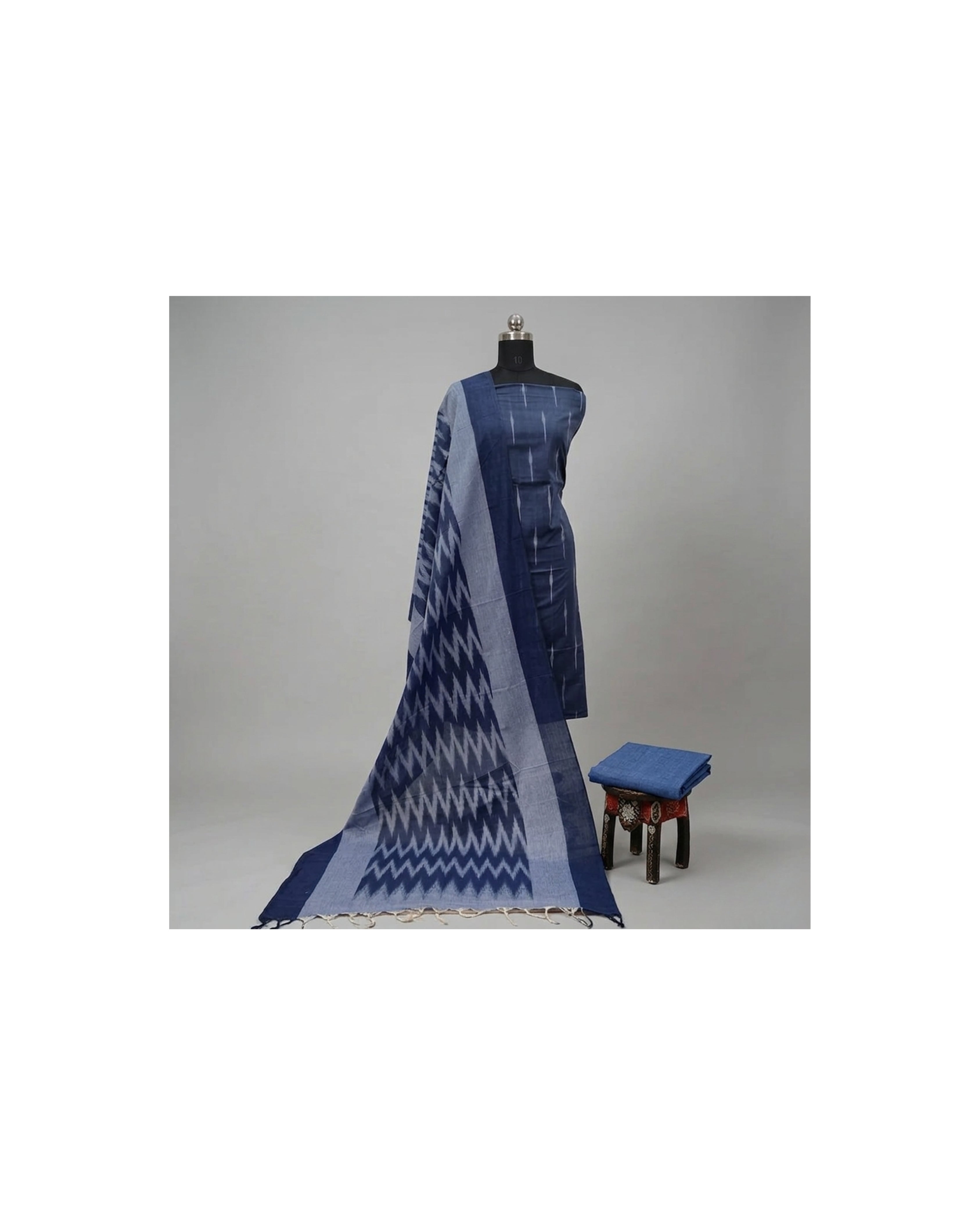 PURE IKKAT CHUDI SET - Indigo