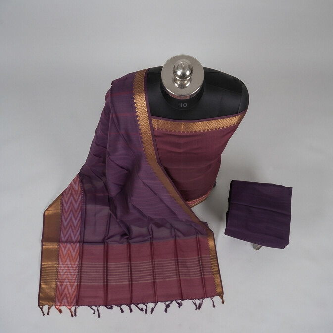 Handloom Silk Pochampally Border - Wine Purple