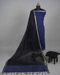 HANDLOOM COTTON NIZAM BORDER - Balck & Navy
