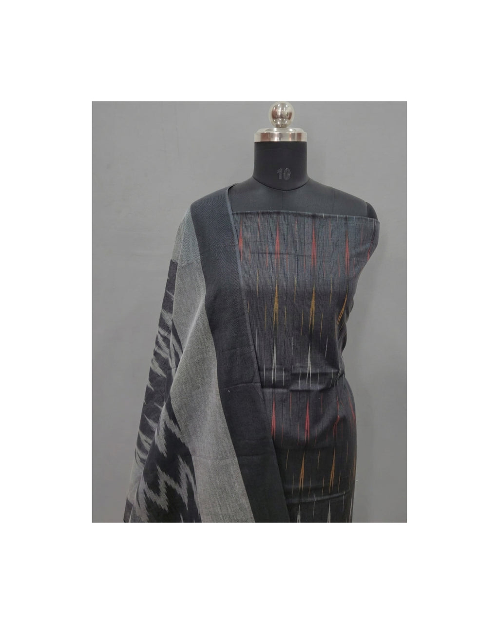 PURE IKKAT CHUDI SET- Charcoal Black