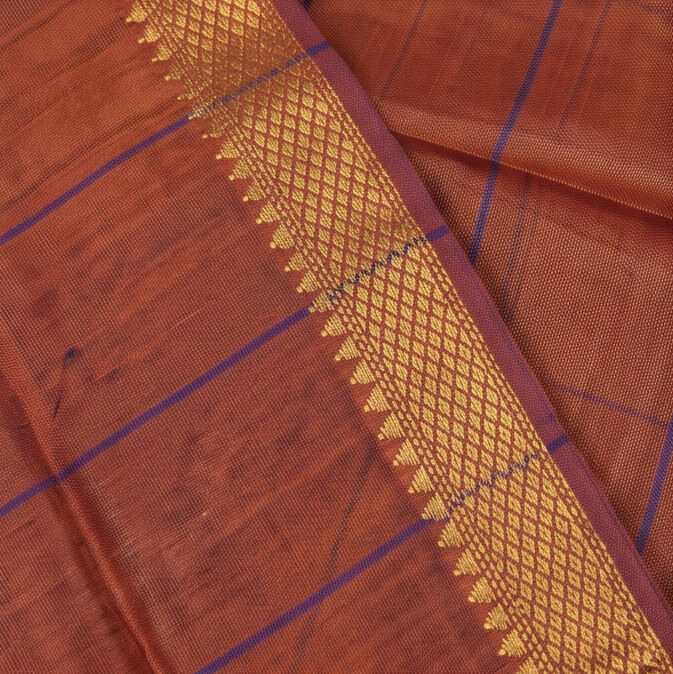 Handloom Silk Pochampally Border - Rust Orange