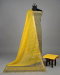 HANDLOOM COTTON NIZAM BORDER - Golden Yellow