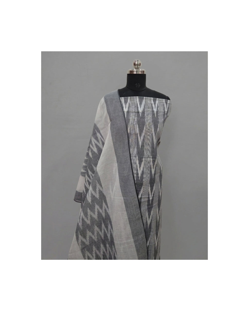 PUR IKKAT CHUDI SET - Steel Gray