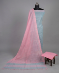 HANDLOOM COTTON CHUDI SETS - Gray with Pink