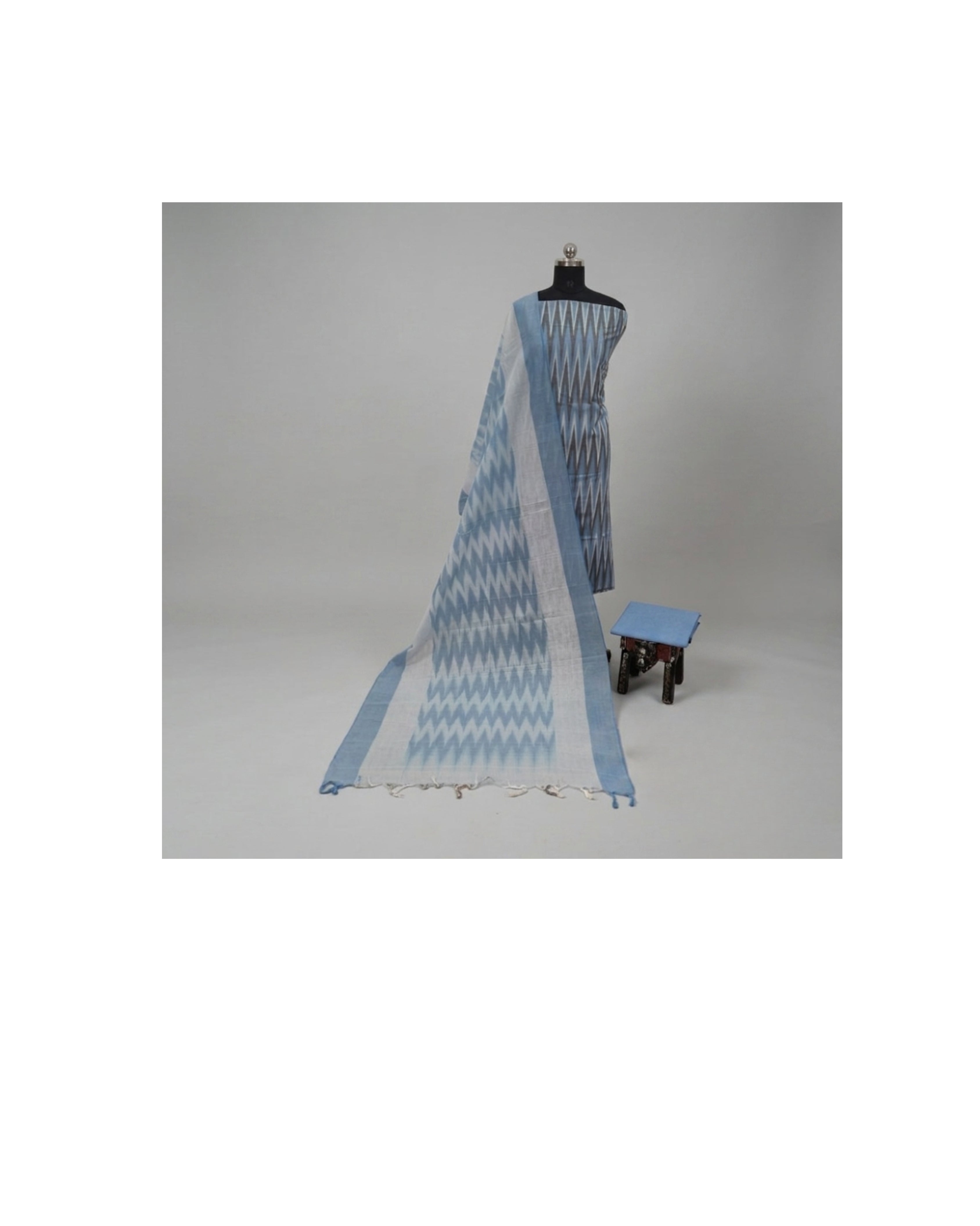 PURE IKKAT CHUDI SET - Powder Blue