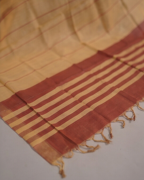 HANDLOOM COTTON CHUDI SETS - Rust with Mustard Yellow