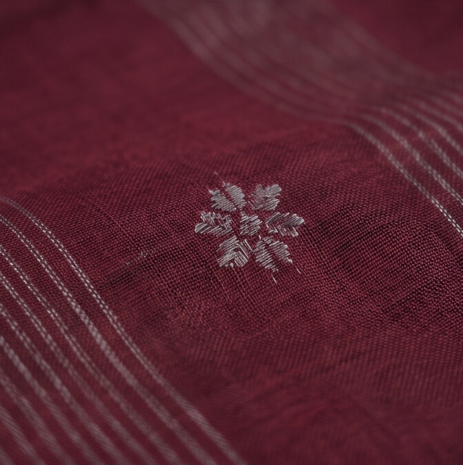 Handloom Silk Zari Butta Dress Material - Red