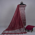 Handloom Silk Zari Butta Dress Material - Red