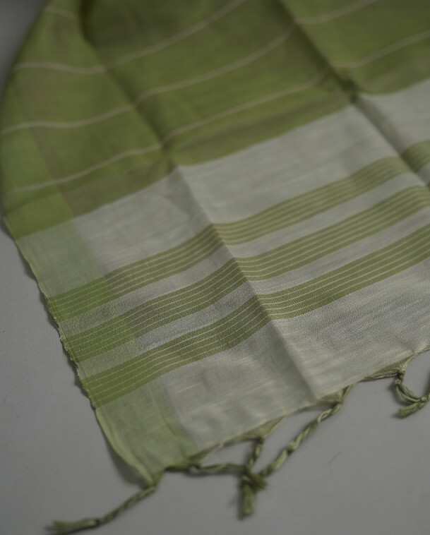 HANDLOOM COTTON CHUDI SETS - Light Olive Green with Light Green