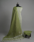 HANDLOOM COTTON CHUDI SETS - Light Olive Green with Light Green