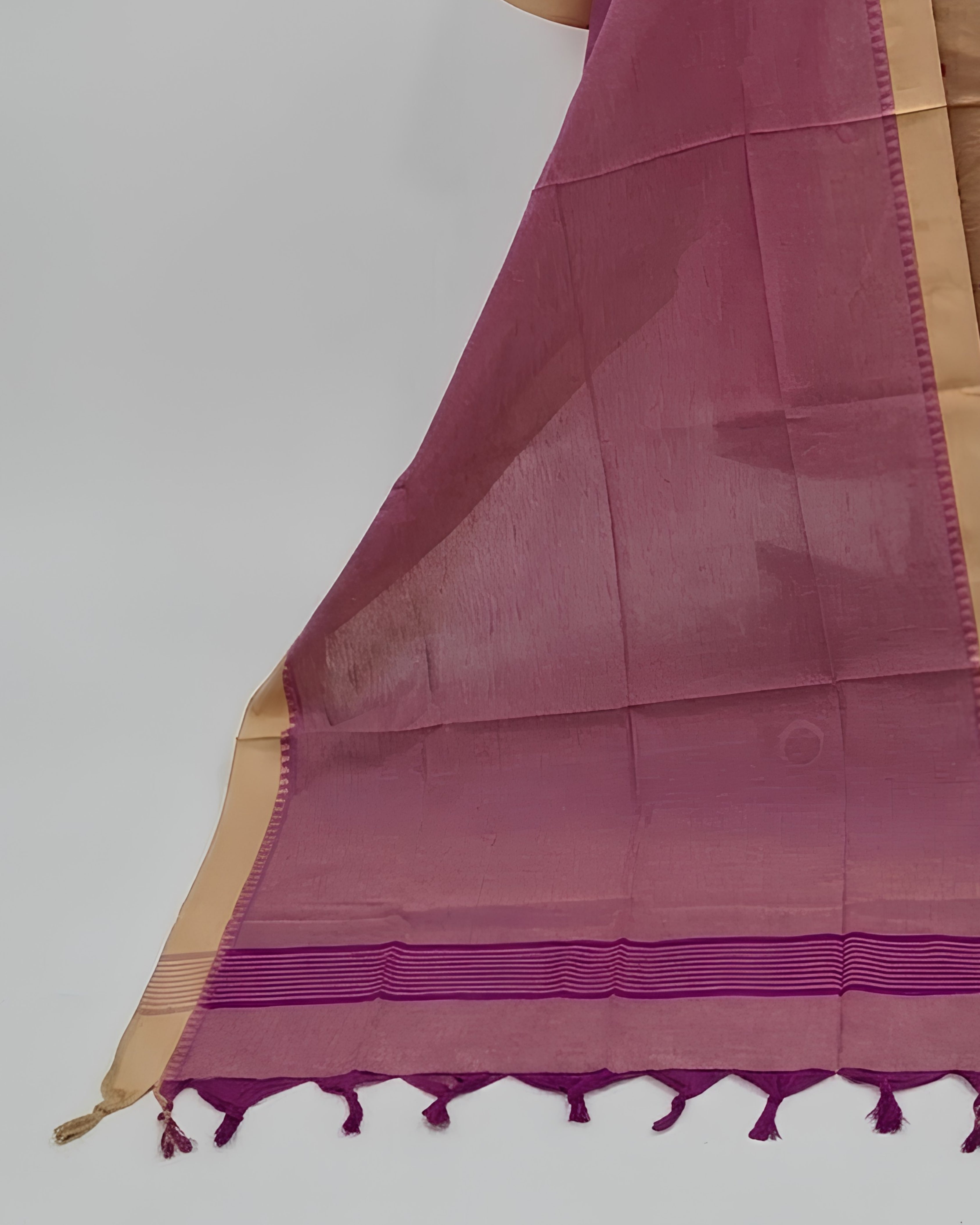 SOUTH COTTON CHUDI SET - BEIGE WITH MUTED PURPLE