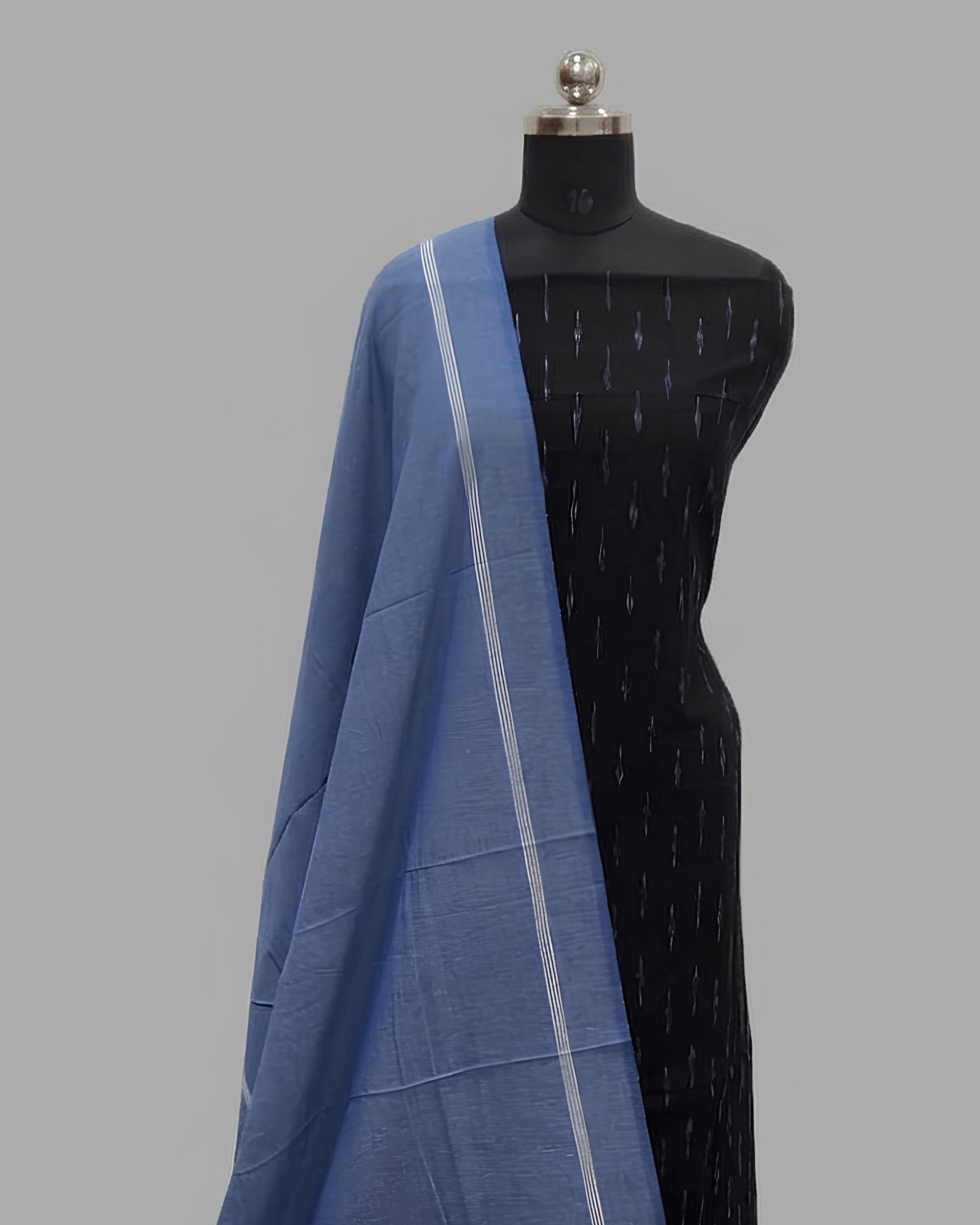 SINGLE IKKAT  CHUDI SETS - BLACK WITH DENIM BLUE