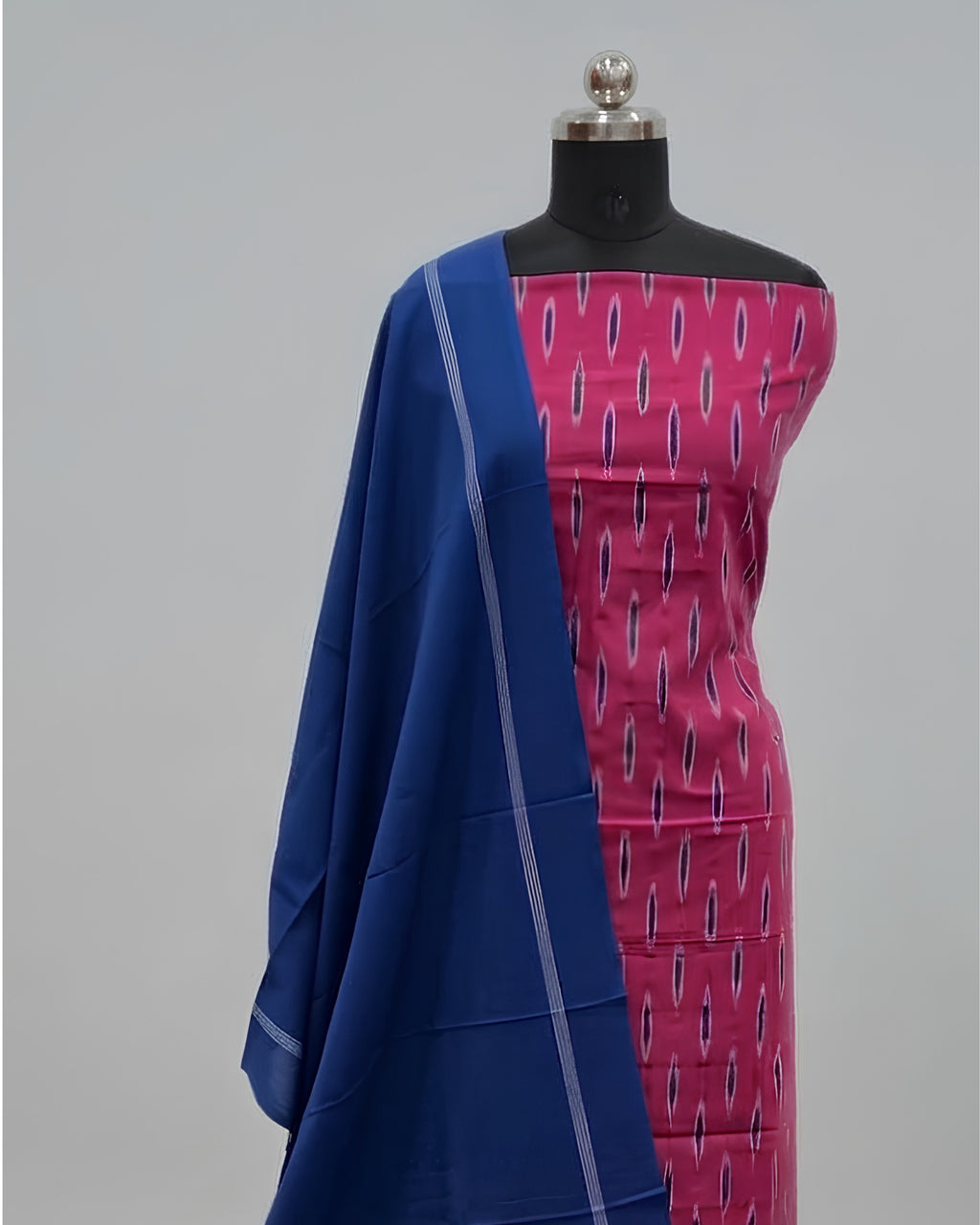 SINGLE IKKAT CHUDI SETS - BRIGHT MAGENDA WITH ROYAL BLUE