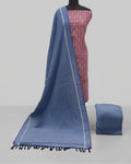 SINGLE IKKAT  CHUDI SETS  - CORAL PINK WITH DENIM BLUE
