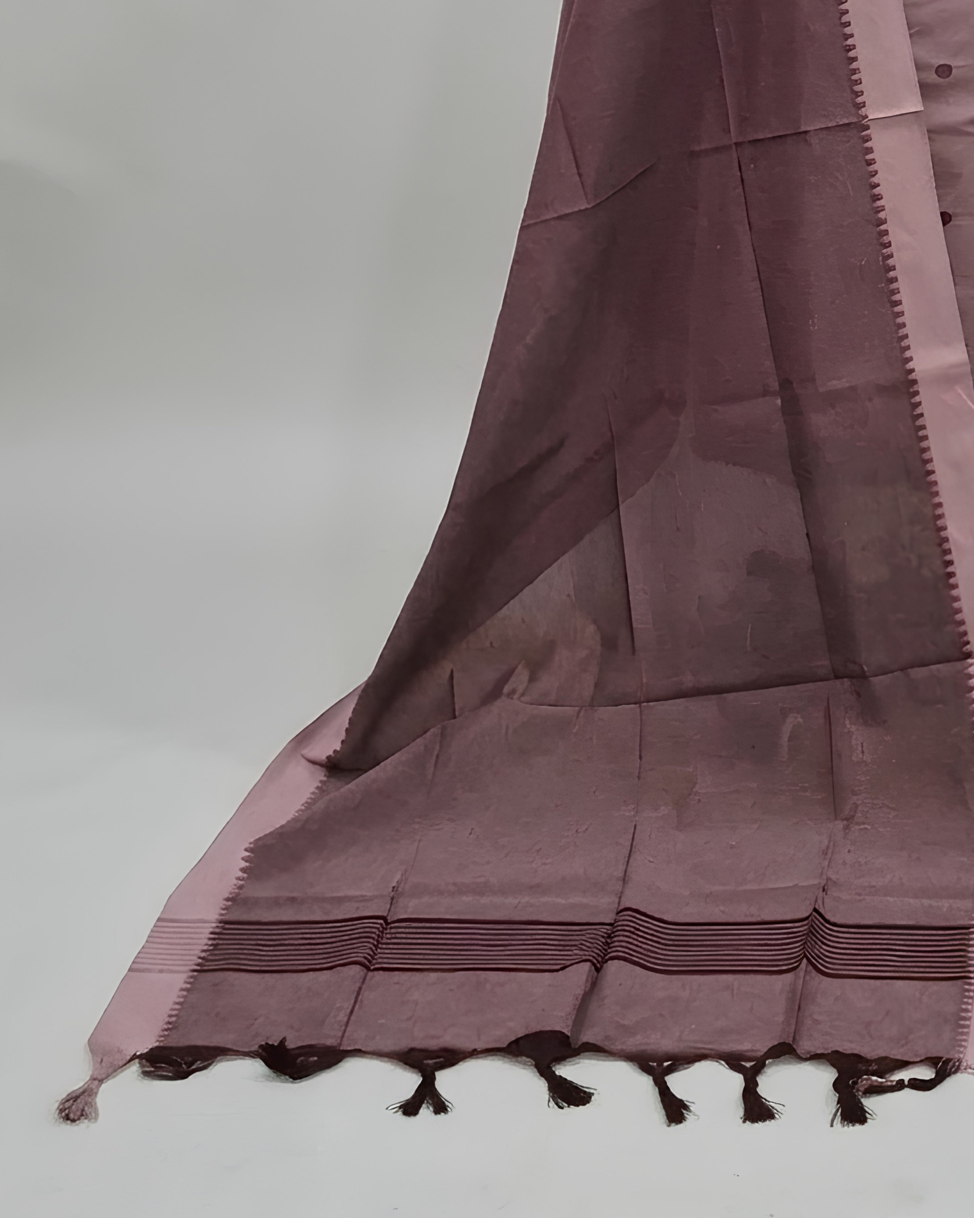 SOUTH COTTON CHUDI SET - DUSTY ROSE WITH CHOCOLATE BROWN