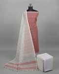 MANGALAGIRI COTTON STRIPES - DUSTY ROSE -WHITE