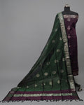 PURE SILK KANJI BORDER - DARK EGGPLANT PURPLE