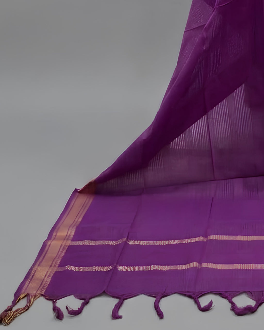 MANGALAGIRI PURE COTTON  ZARI -LILAC WITH PURPLE