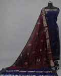 PURE SILK KANJI BORDER - MIDNIGHT BLUE