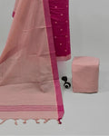 SOUTH COTTON CHUDI SET - RANI PINK WITH PEACH