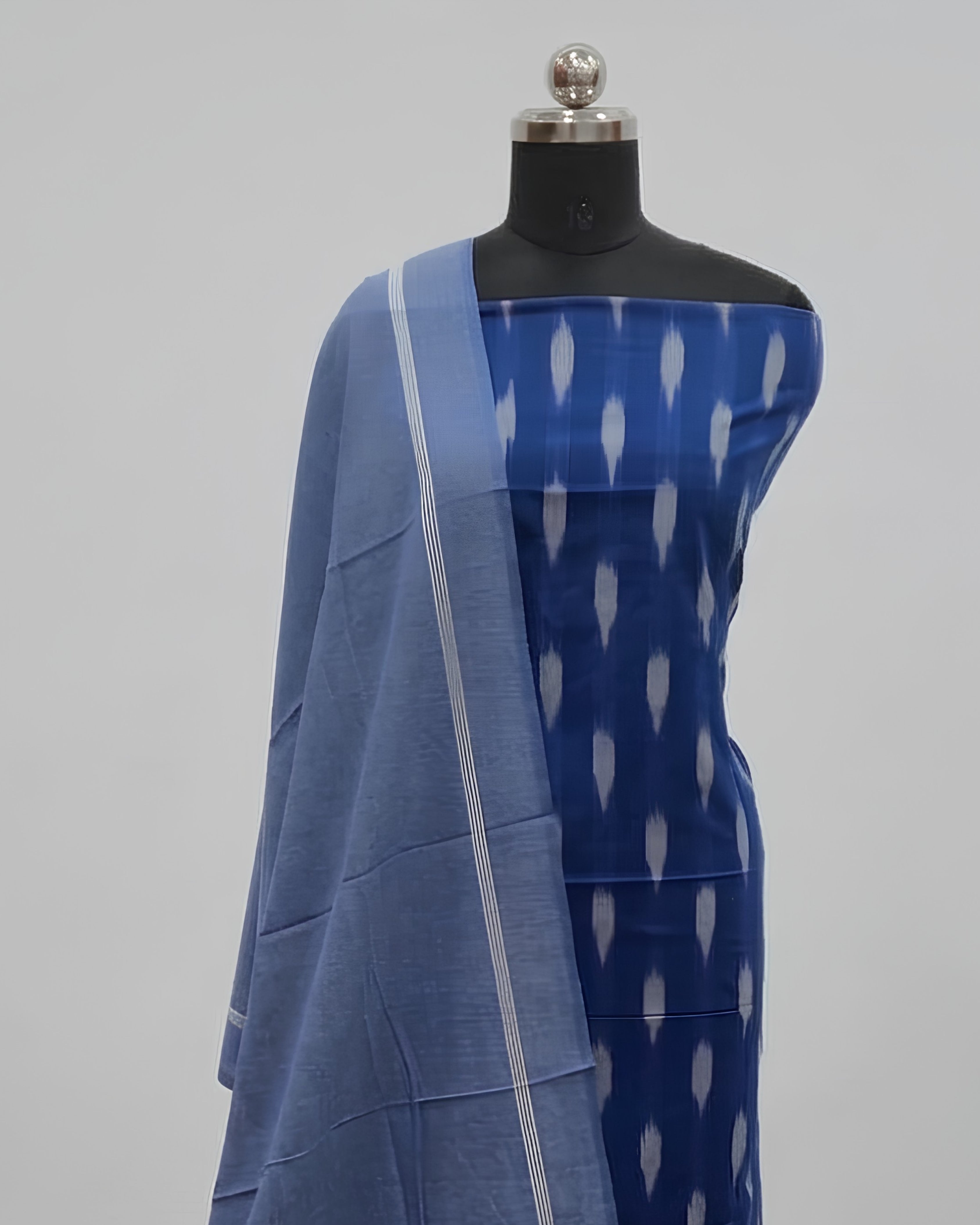 SINGLE IKKAT CHUDI SETS - ROYAL BLUE WITH DENIM BLUE