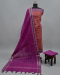 MANGALAGIRI PURE COTTON  ZARI - TERRACOTTA PINK WITH MAGENTA