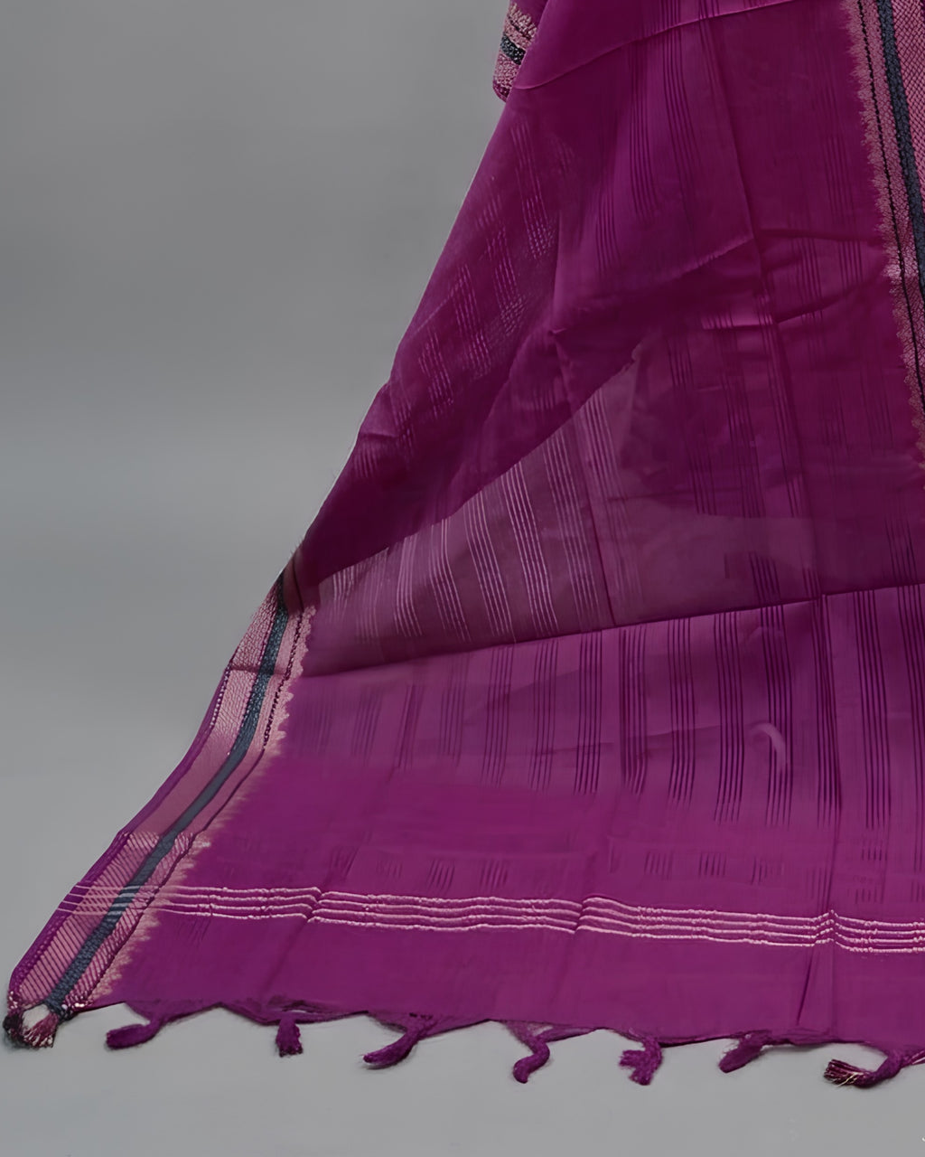 MANGALAGIRI PURE COTTON  ZARI - TERRACOTTA PINK WITH MAGENTA