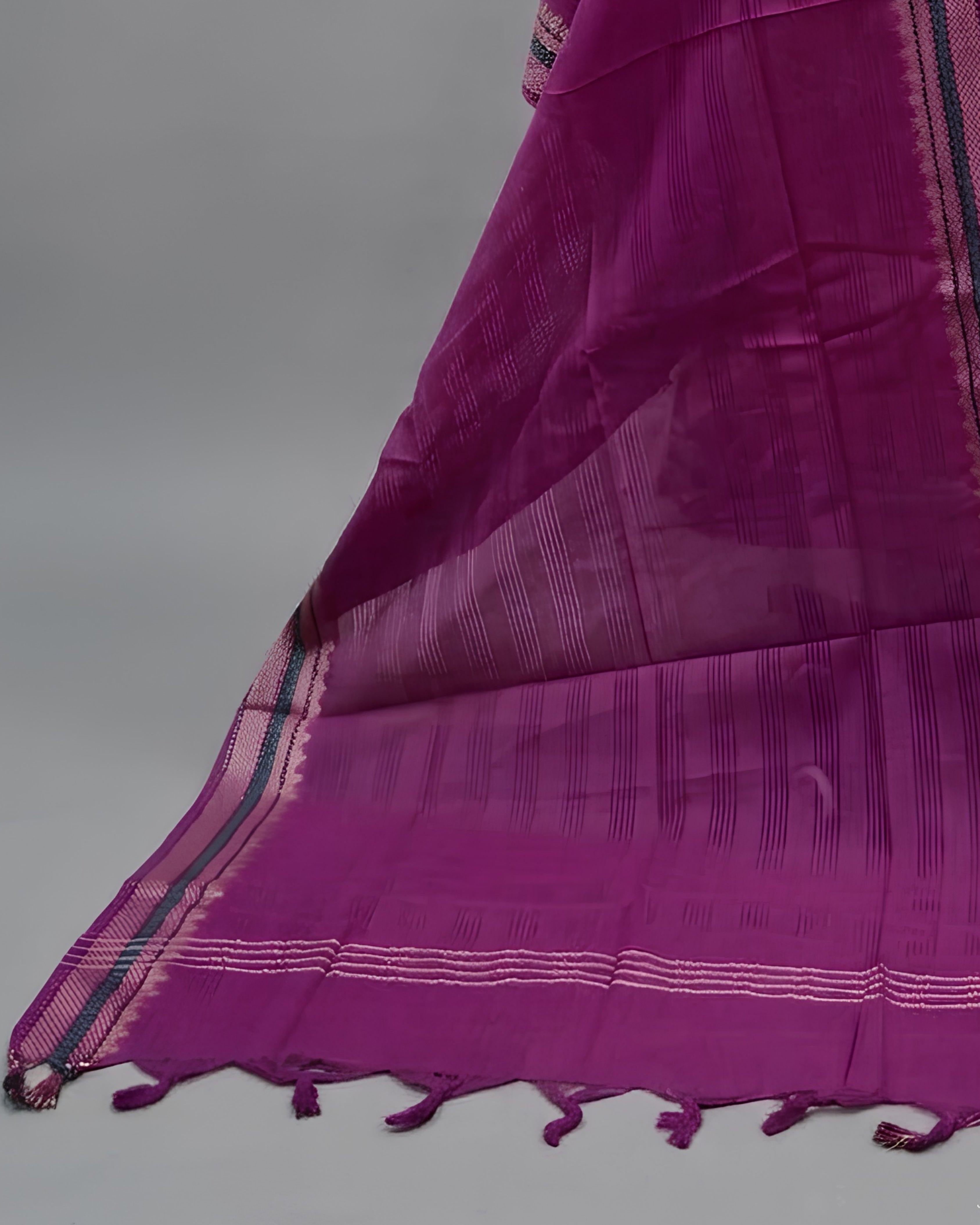 MANGALAGIRI PURE COTTON  ZARI - TERRACOTTA PINK WITH MAGENTA