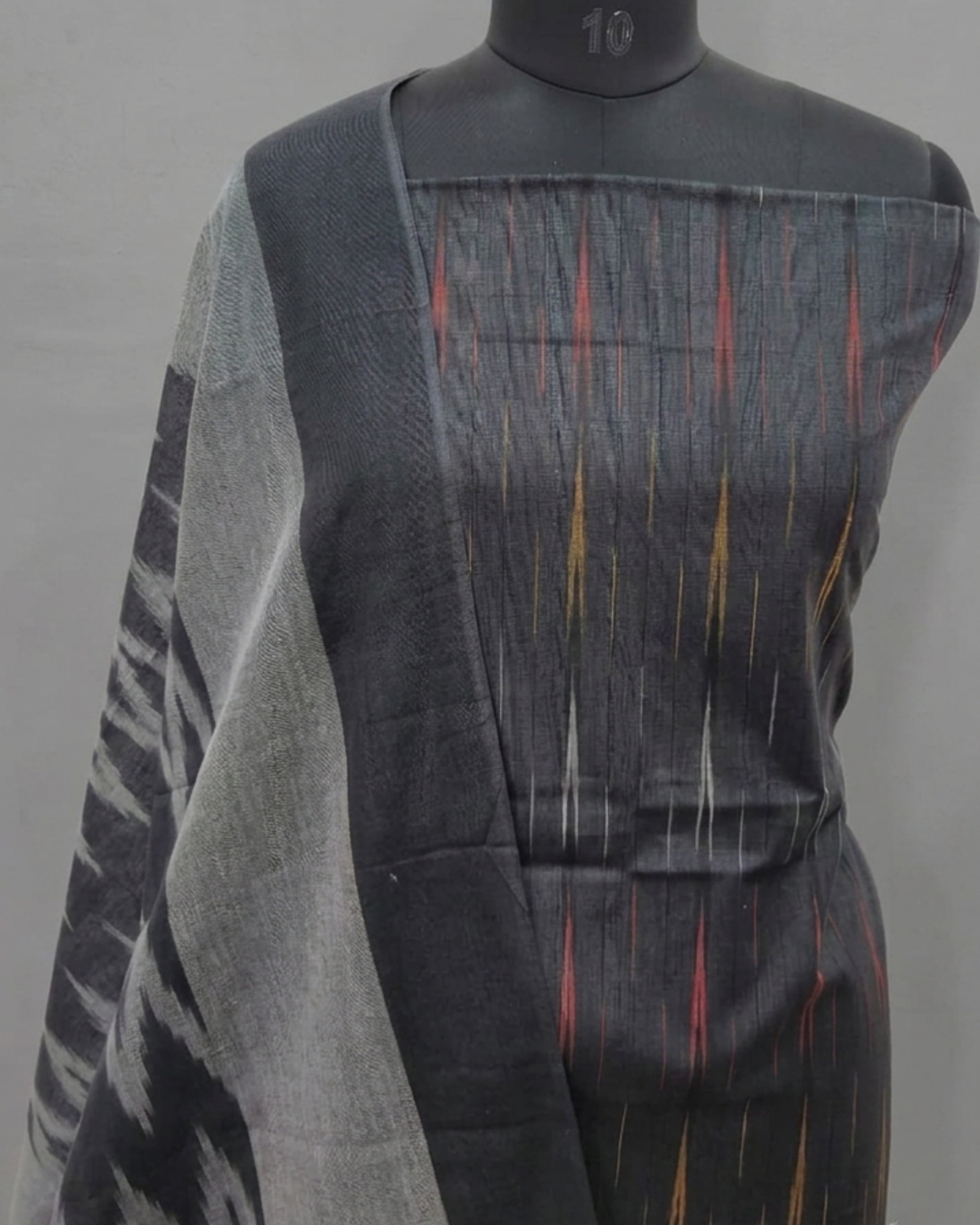 PURE IKKAT CHUDI SET- Charcoal Black