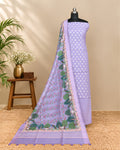 Lavender Chanderi Meena Butta digital dupatta by S Fabs featuring intricate embroidery and lightweight, elegant fabric.