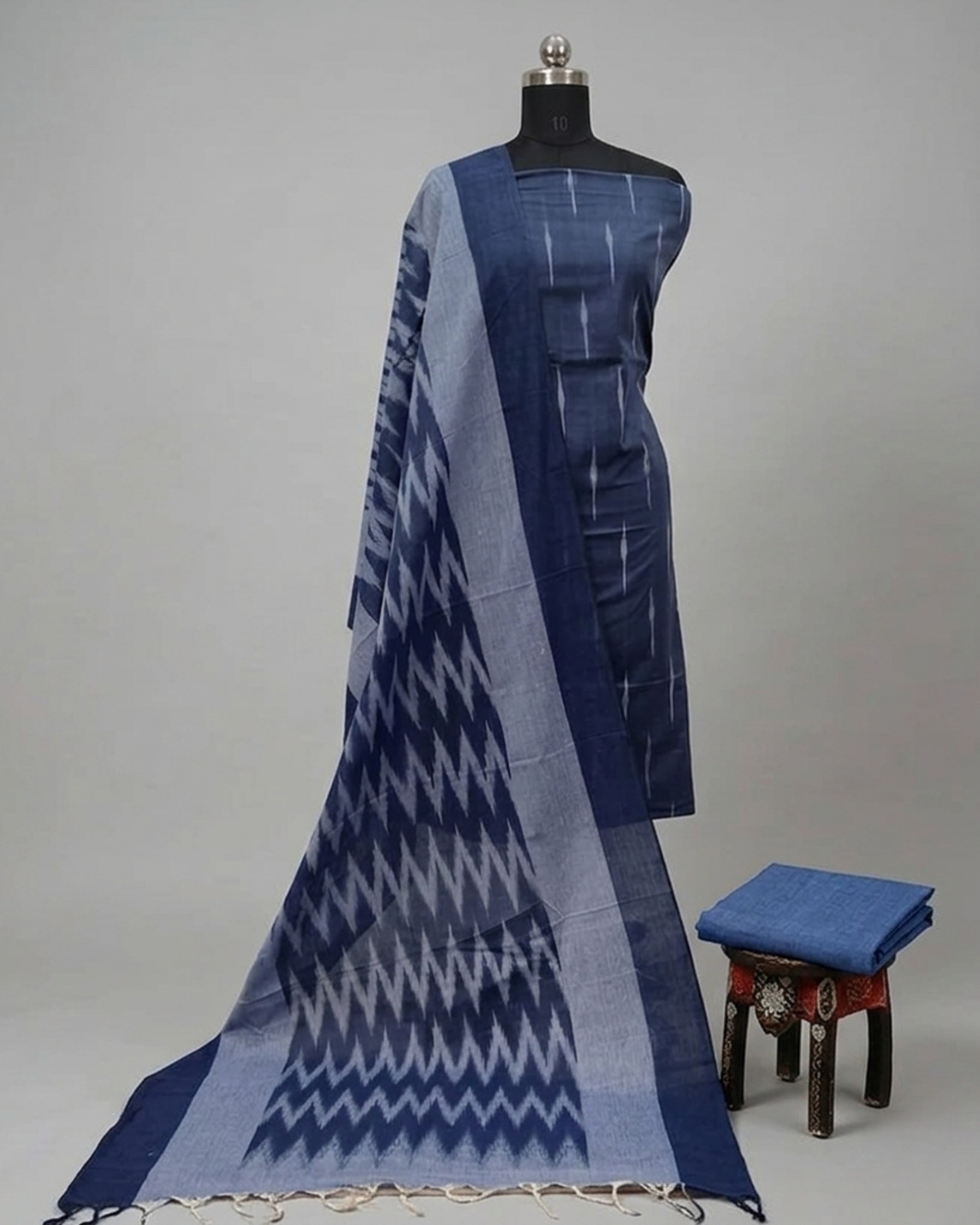 PURE IKKAT CHUDI SET - Indigo