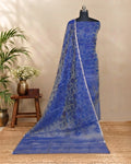 Mal Chanderi Tani Print Chudi Set - Sheer Royal Blue