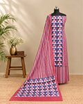 Deep pink Munga digital print fabric by S Fabs, showcasing vibrant patterns and intricate textile design.
