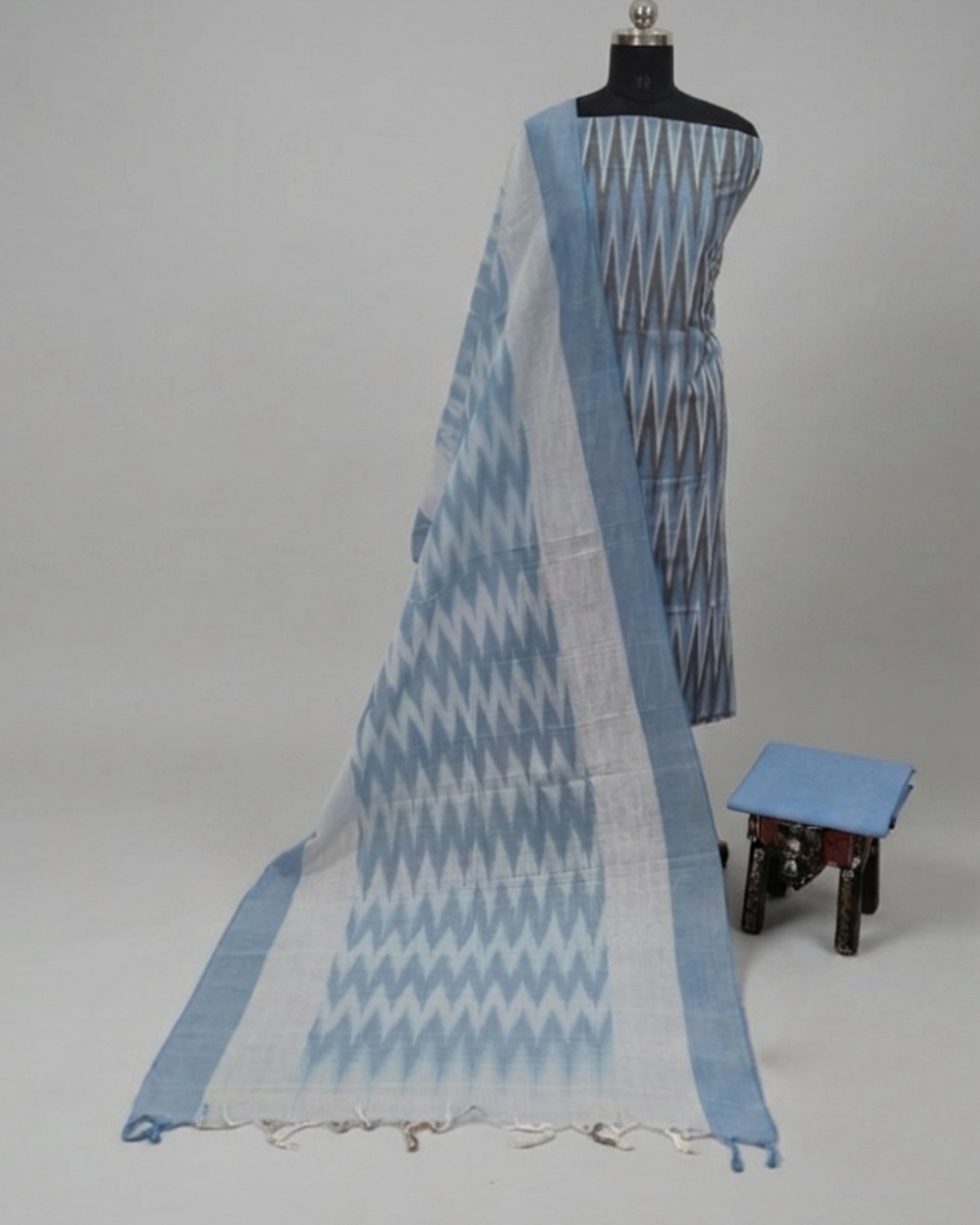 PURE IKKAT CHUDI SET - Powder Blue