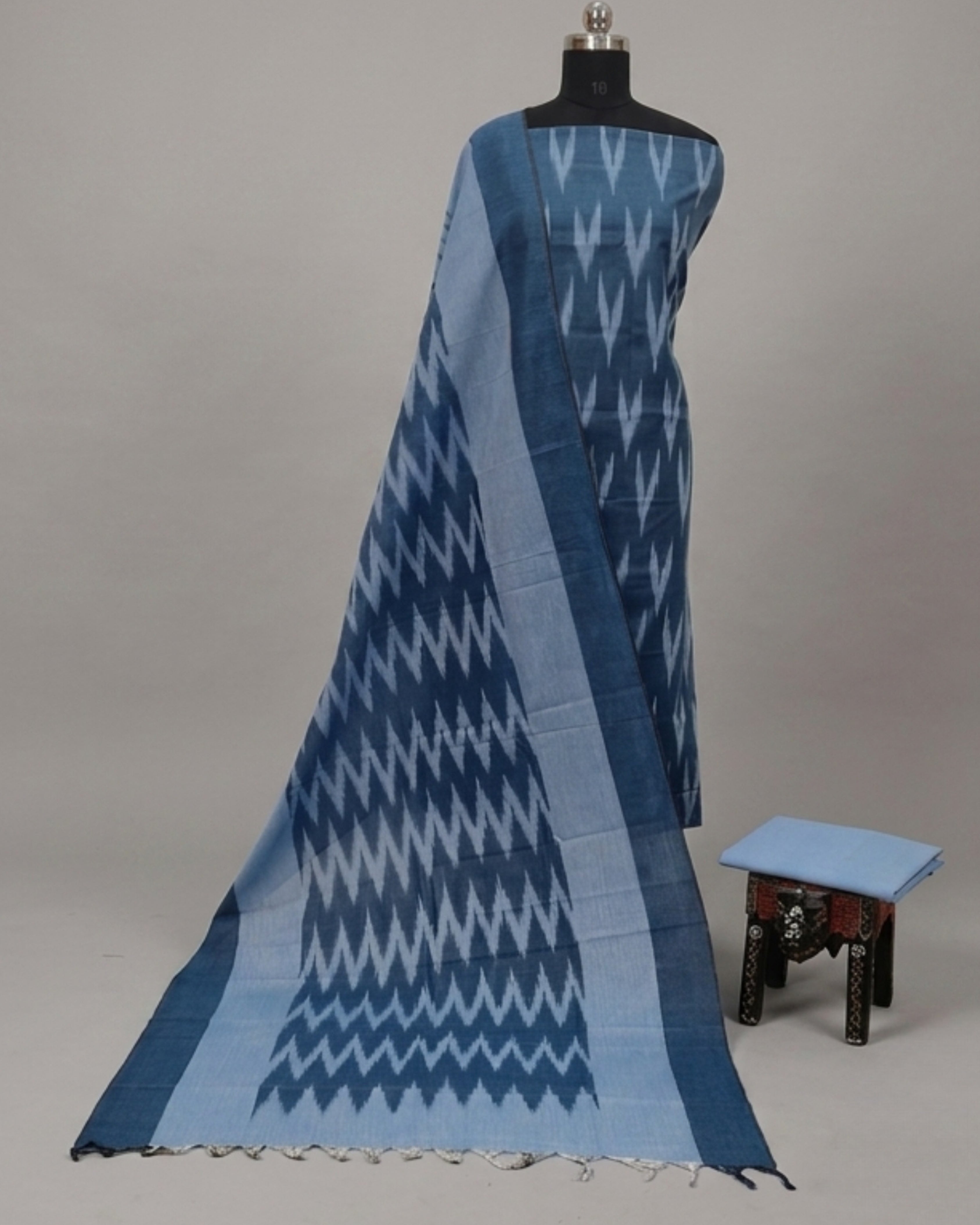 PURE IKKAT CHUDI SET - Prussian Blue