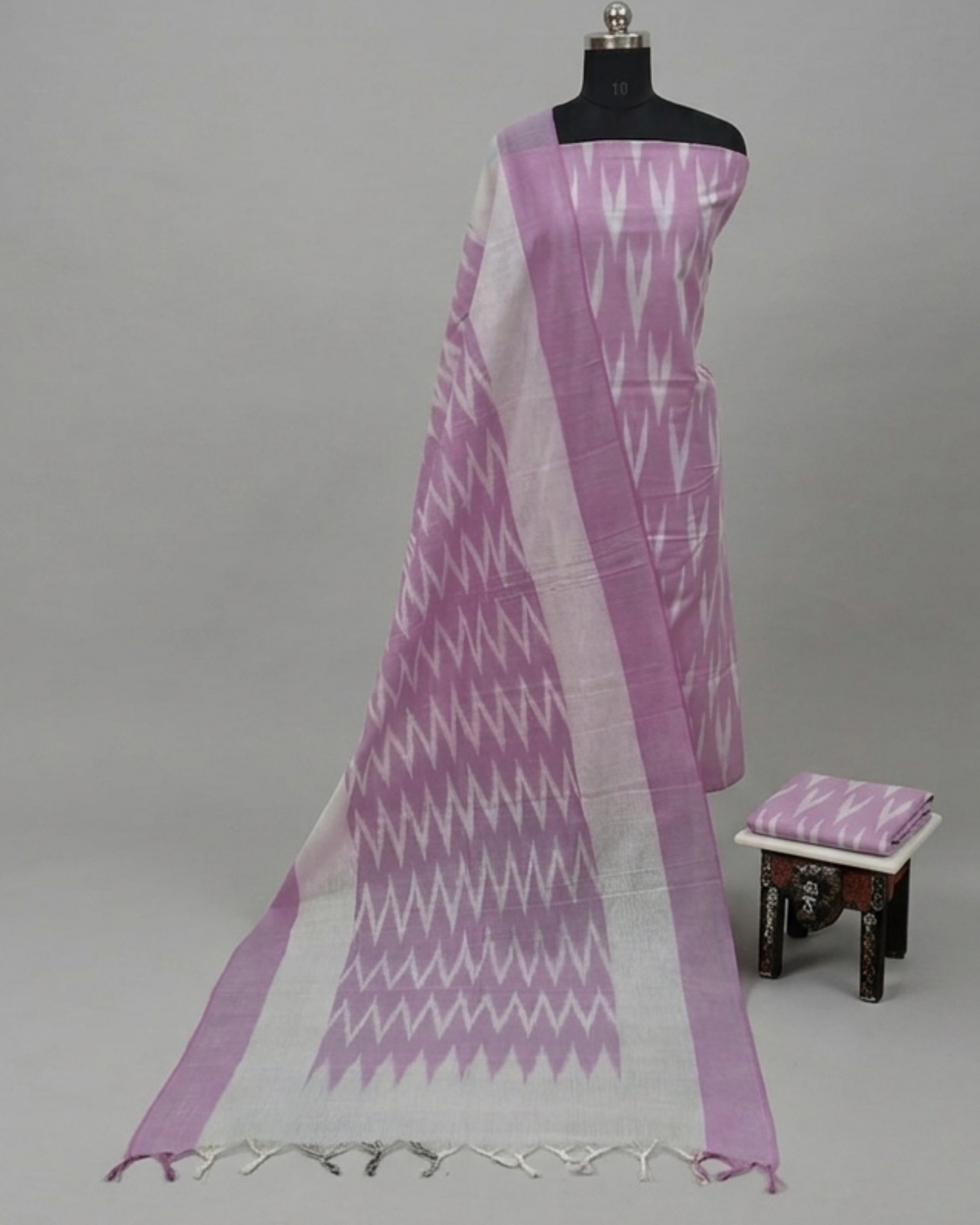 PURE IKKAT CHUDI SET- Lavender Pink