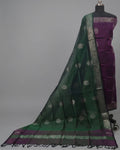 PURE SILK KANJI BORDER - WINE PURPLE