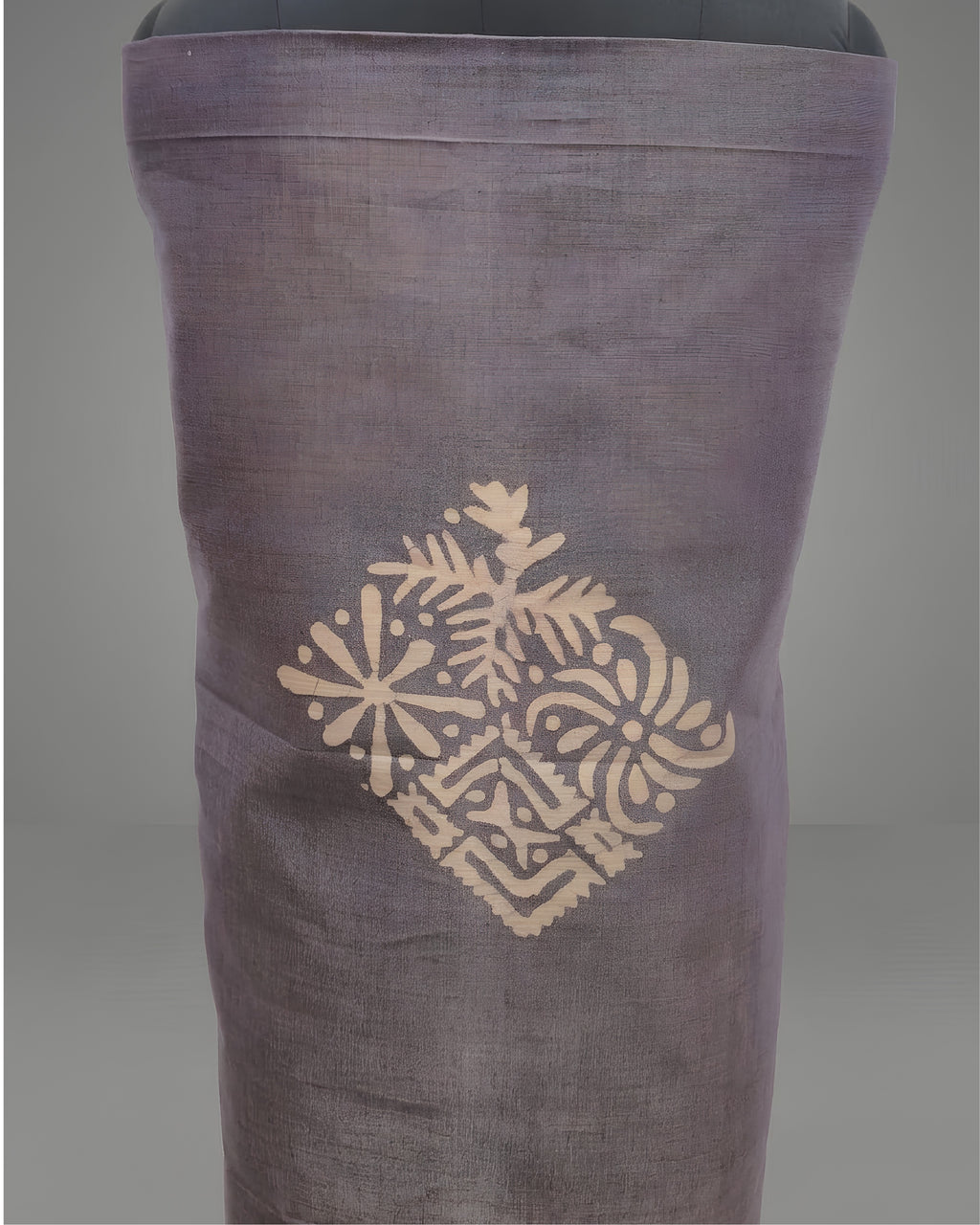 KHADI SILK CRACK BATIK  CHUDI SETS- CHARCOAL WITH DUSTY WINE