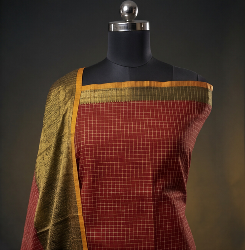 Deep Maroon / Muted Earth Red