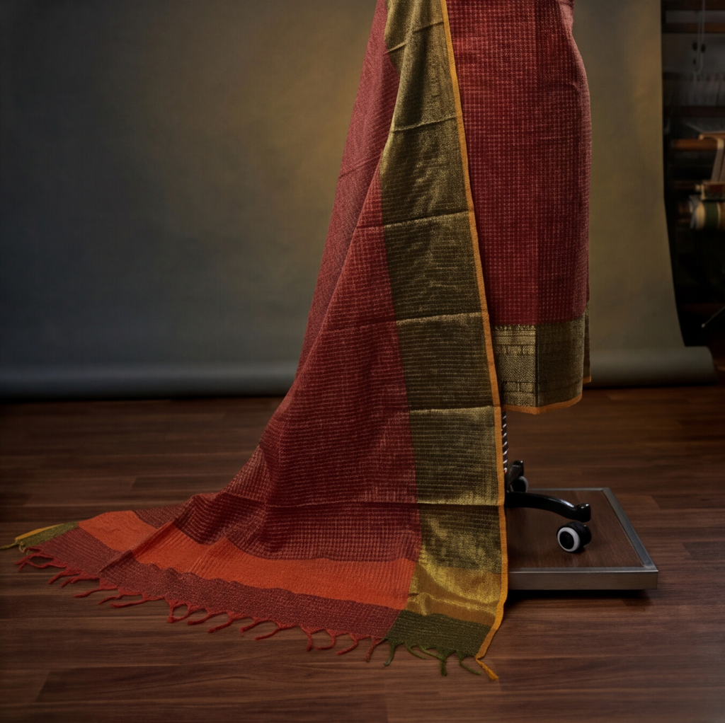 Deep Maroon / Muted Earth Red