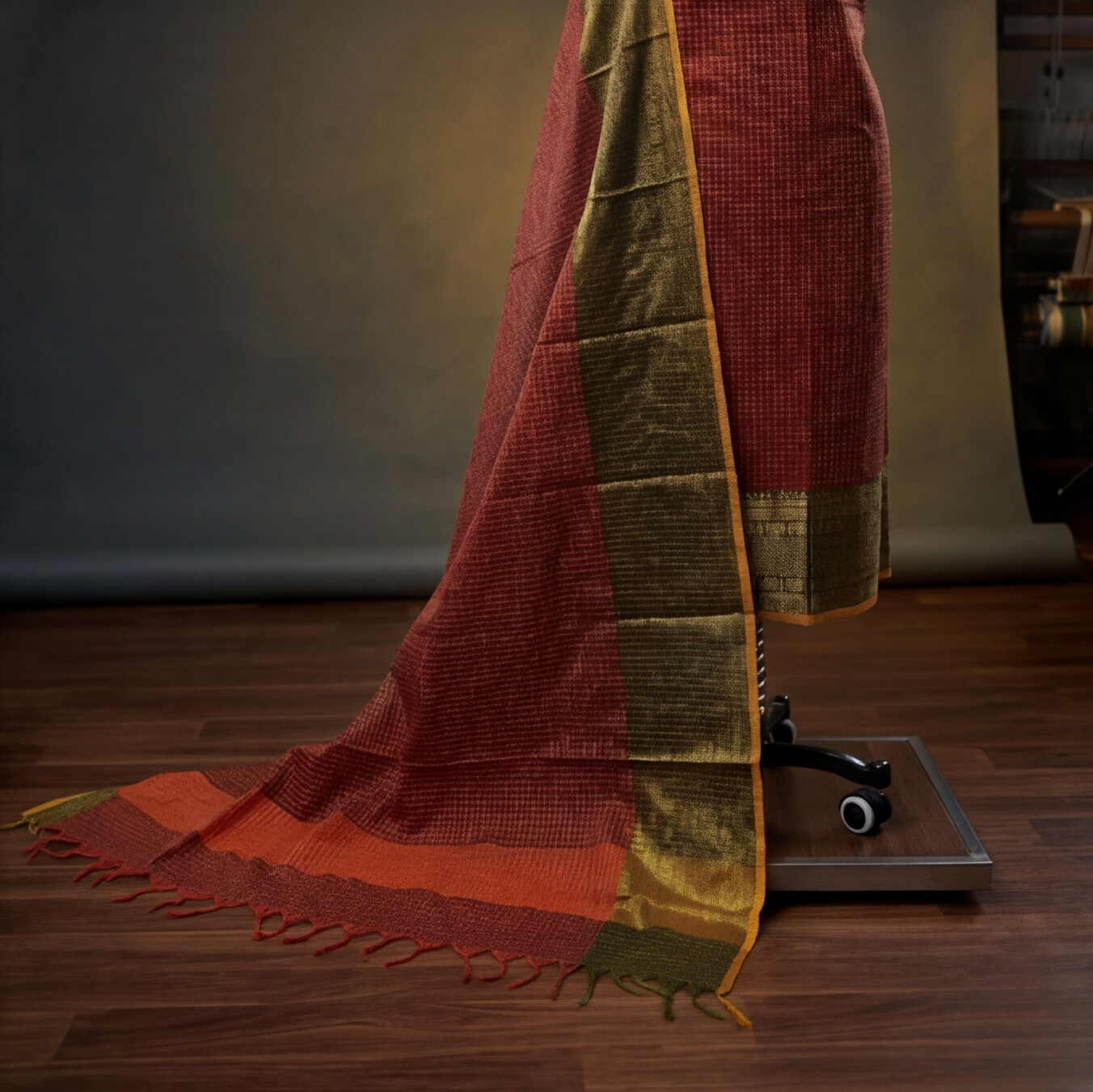 Deep Maroon / Muted Earth Red