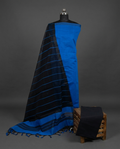 Magalagiri Cotton Stripes - Royal Blue & Black
