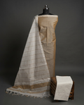 Magalagiri Cotton Stripes - Beige/Tan & White
