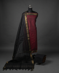 Mangalagiri Pure Cotton Zari - Maroon & Black