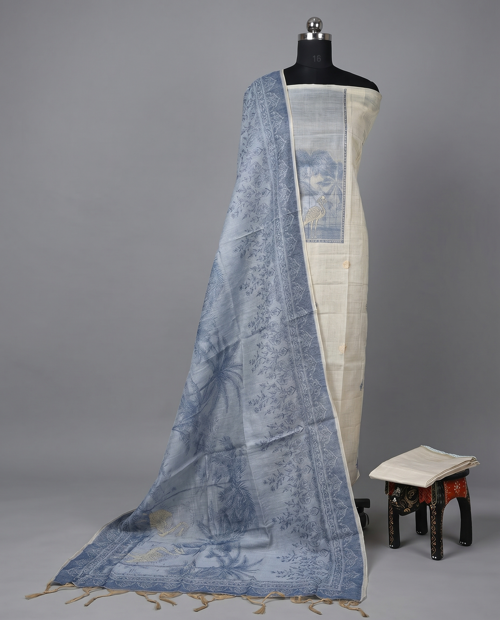Premium Chanderi Zari - Blue
